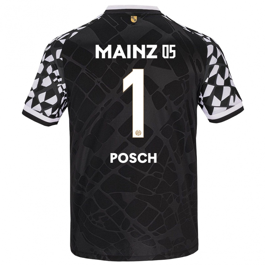 ילדים כדורגל דניאל פוש #1 שחור לבן חולצת שוער 2025/26