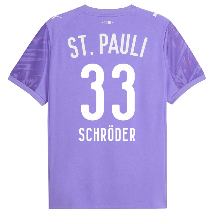 ילדים כדורגל Lennard Schröder #33 שחור סגול בינוני חולצת שוער 2025/26