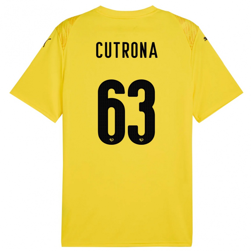 ילדים כדורגל Francesco Cutrona #63 שחור צהוב חולצת שוער 2025/26