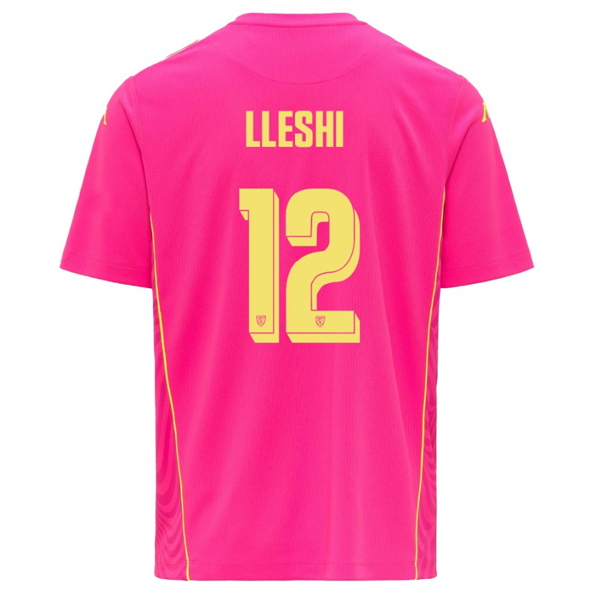 ילדים כדורגל Leonardo Lleshi #12 צהוב ורוד עמוק חולצת שוער 2025/26