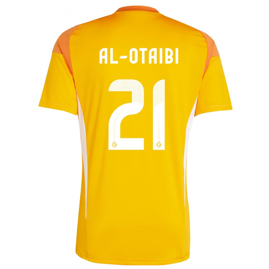 ילדים כדורגל Abdulrahman Al-Otaibi #21 לבן צהוב כתום חולצת שוער 2025/26