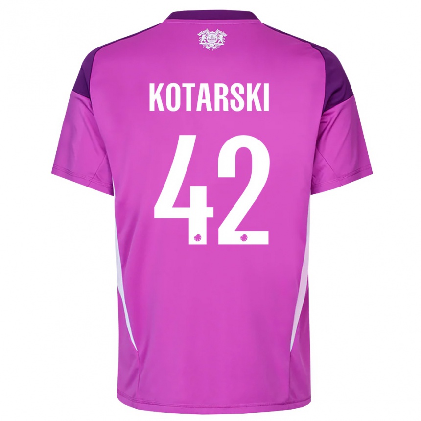 ילדים כדורגל דומיניק קוטרסקי #42 לבן סגול לילך חולצת שוער 2025/26