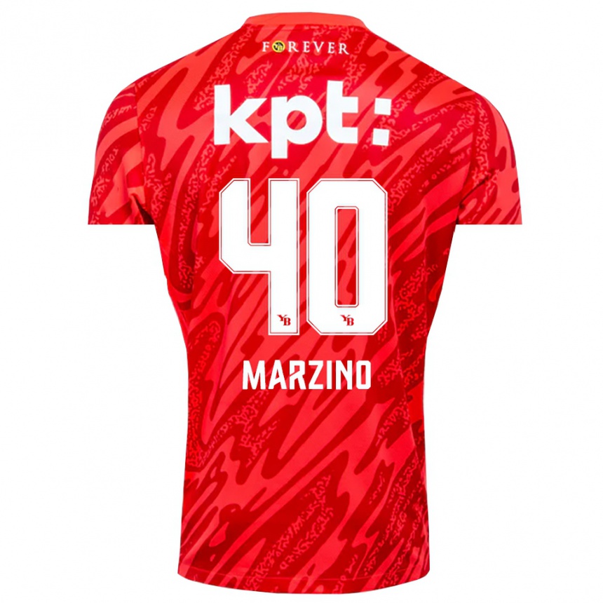 ילדים כדורגל דריו מרזינו #40 אדום לבן חולצת שוער 2025/26