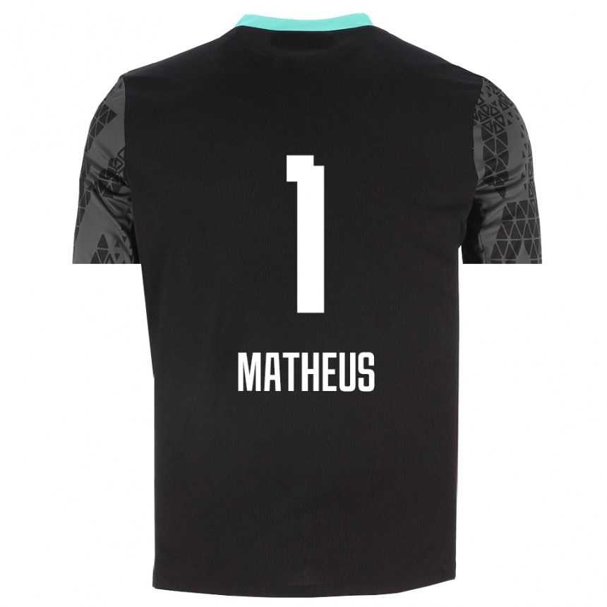 ילדים כדורגל מתיאוס #1 שחור ירוק צהוב חולצת שוער 2025/26