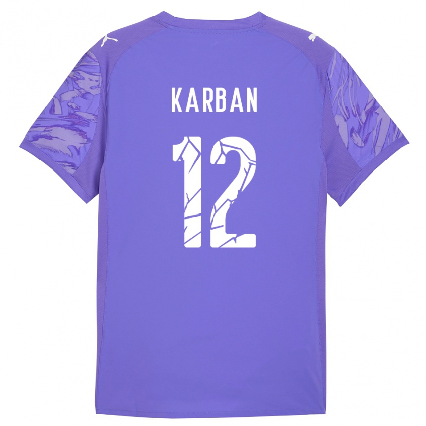 ילדים כדורגל Yevheniia Karban #12 ורוד ירוק כתום חולצת שוער 2025/26