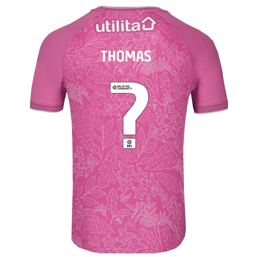 ילדים כדורגל Lucas Thomas #0 שחור ורוד חולצת שוער 2025/26