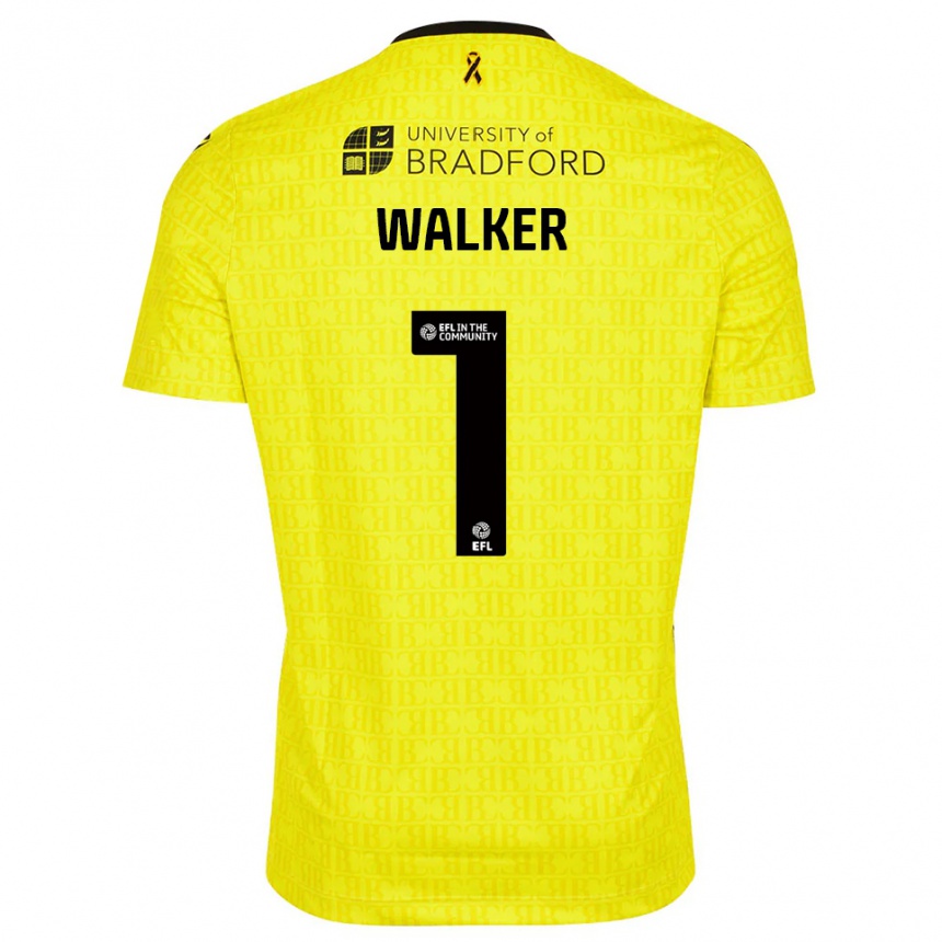 ילדים כדורגל Sam Walker #1 שחור צהוב חולצת שוער 2025/26