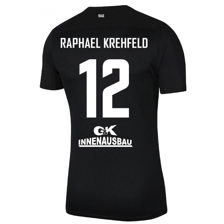 ילדים כדורגל Luca Raphael Krehfeld #12 שחור לבן חולצת שוער 2025/26