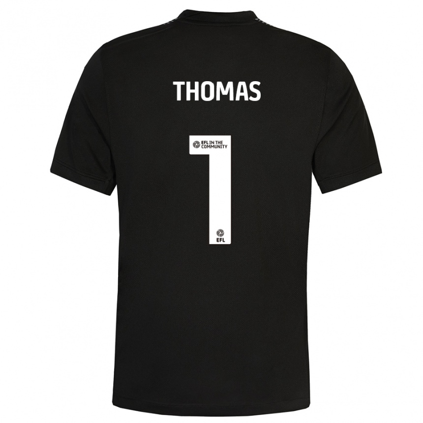 ילדים כדורגל לוסי תומאס #1 שחור לבן חולצת שוער 2025/26