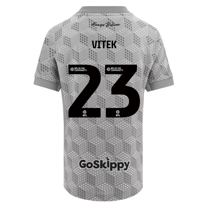 ילדים כדורגל ראדק ויטק #23 אפור שחור חולצת שוער 2025/26