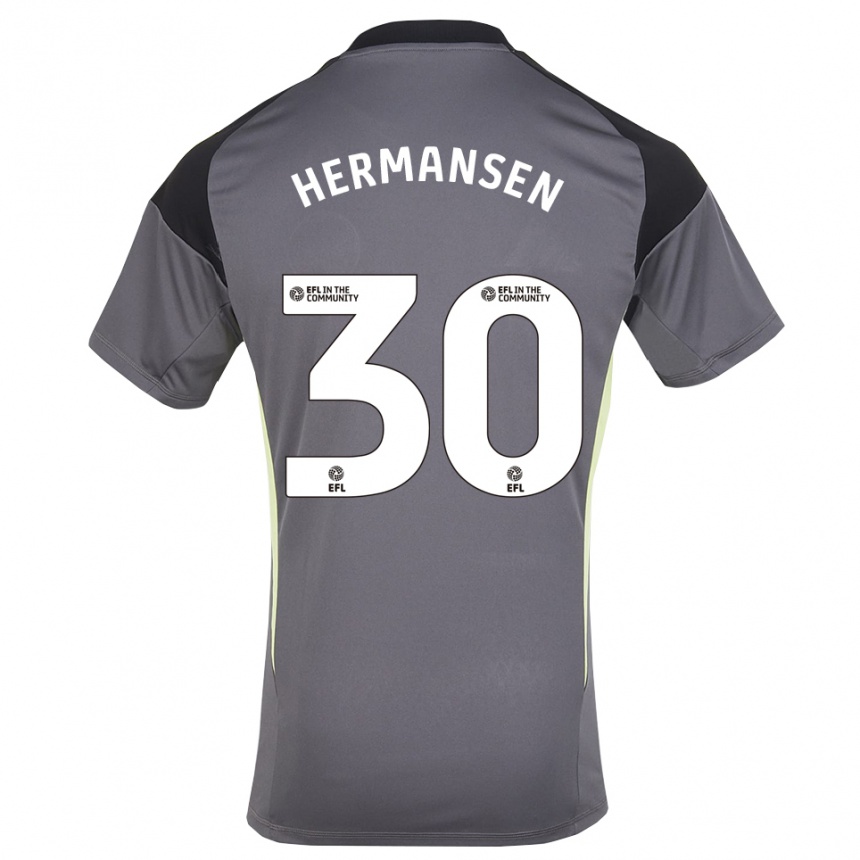 ילדים כדורגל מאדס הרמנסן #30 לבן אפור חולצת שוער 2025/26