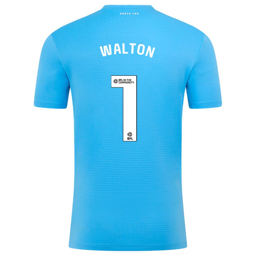 ילדים כדורגל Jack Walton #1 לבן כחול חולצת שוער 2025/26