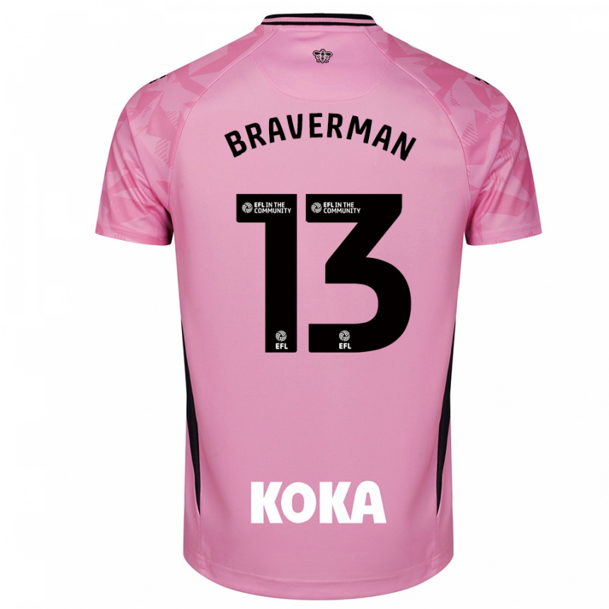 ילדים כדורגל זאק ברוורמן #13 שחור ורוד בהיר חולצת שוער 2025/26