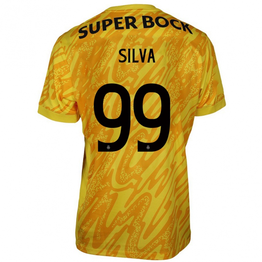 ילדים כדורגל פרנסיסקו סילבה #99 צהוב כתום חולצת שוער 2025/26