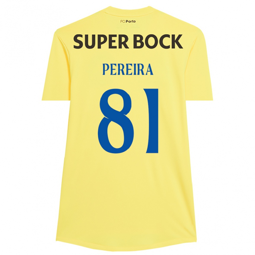 ילדים כדורגל Martim Pereira #81 צהוב בהיר שחור חולצת שוער 2025/26