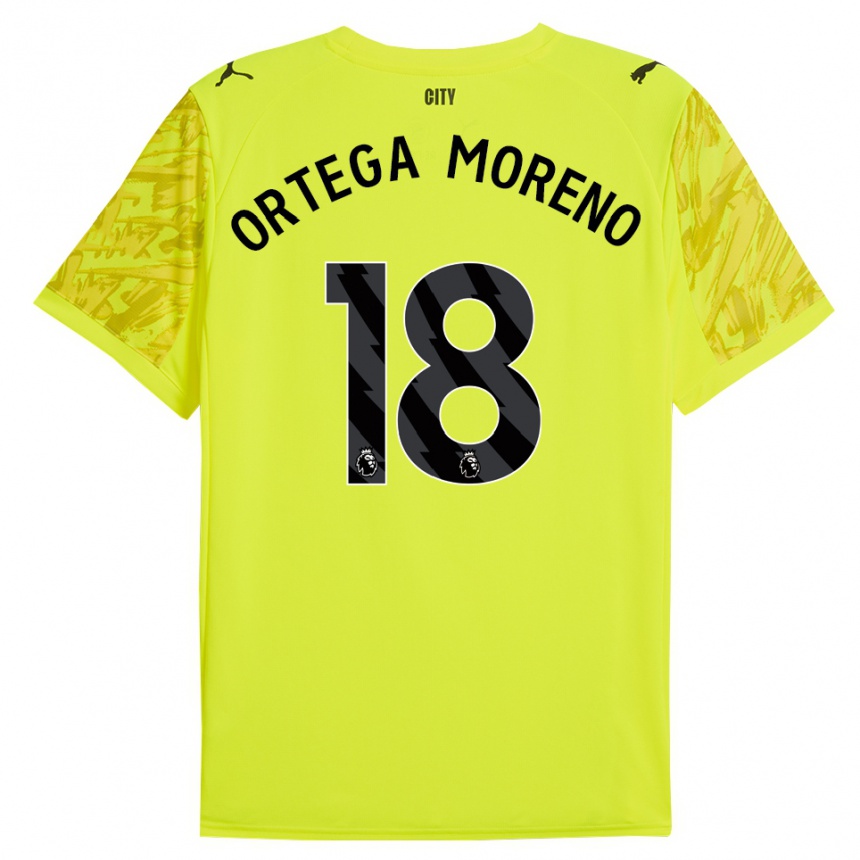 ילדים כדורגל שטפן אורטגה #18 צהוב כתום שחור חולצת שוער 2025/26