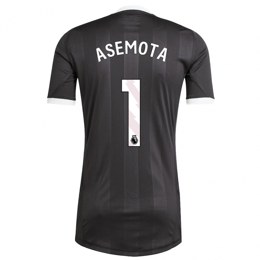 ילדים כדורגל Owen Asemota #1 שחור לבן חולצת שוער 2025/26