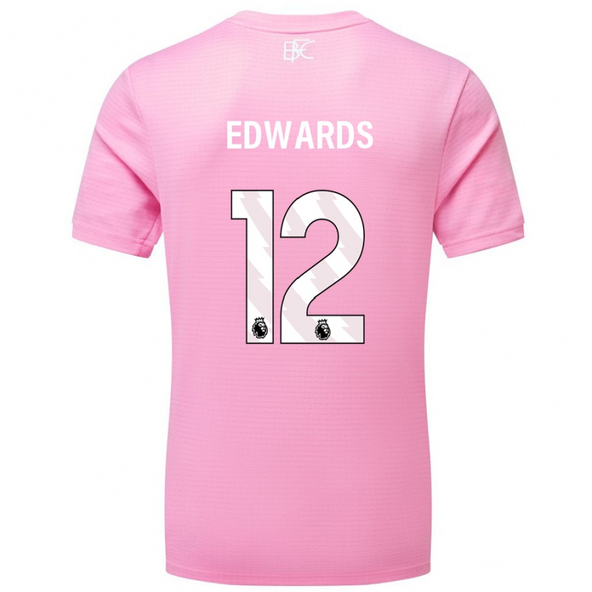 ילדים כדורגל Connor Edwards #12 ורוד לבן חולצת שוער 2025/26