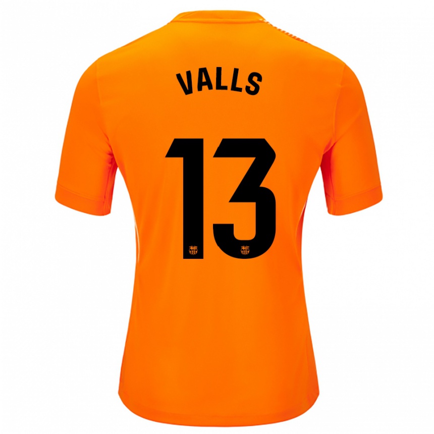 ילדים כדורגל Gerard Valls #13 כתום שחור חולצת שוער 2025/26