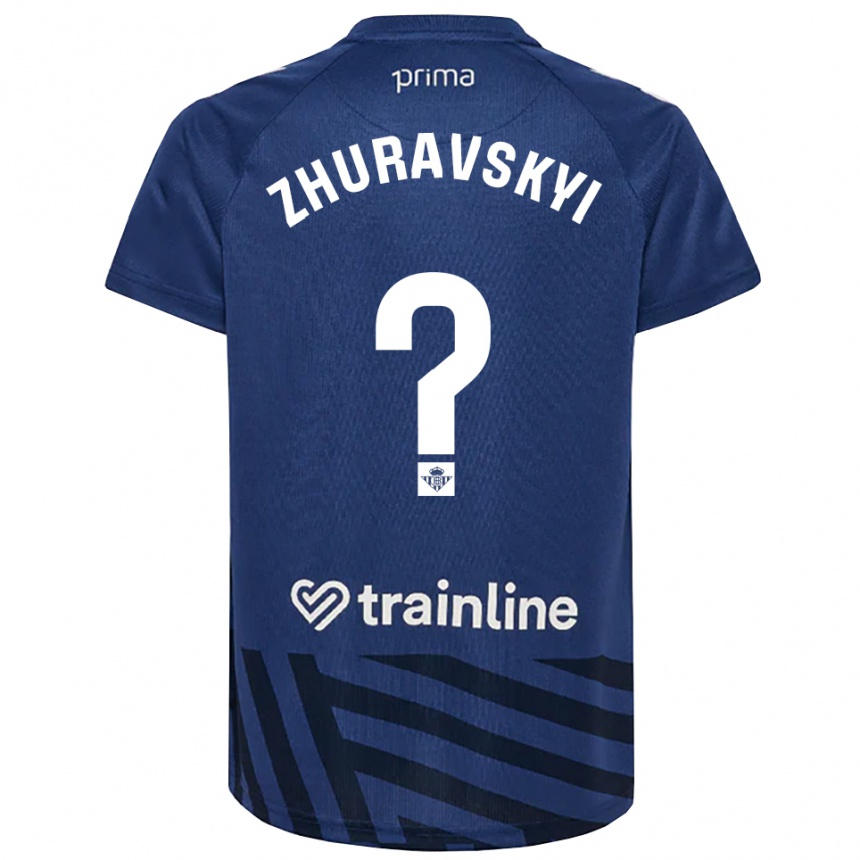 ילדים כדורגל Yan Zhuravskyi #0 כחול מלכותי לבן חולצת שוער 2025/26