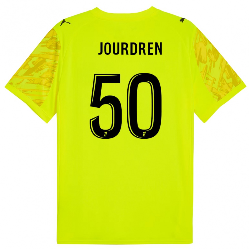 ילדים כדורגל Ilan Jourdren #50 ירוק פלורסנט שחור חולצת שוער 2025/26