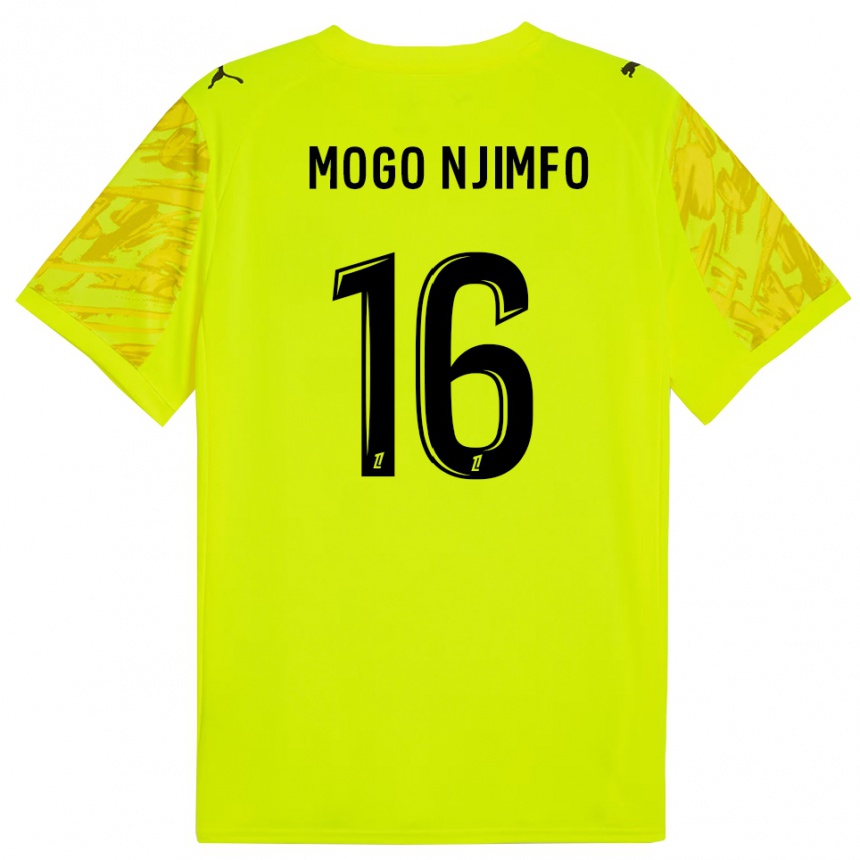 ילדים כדורגל Arthur Mogo Njimfo #16 ירוק פלורסנט שחור חולצת שוער 2025/26