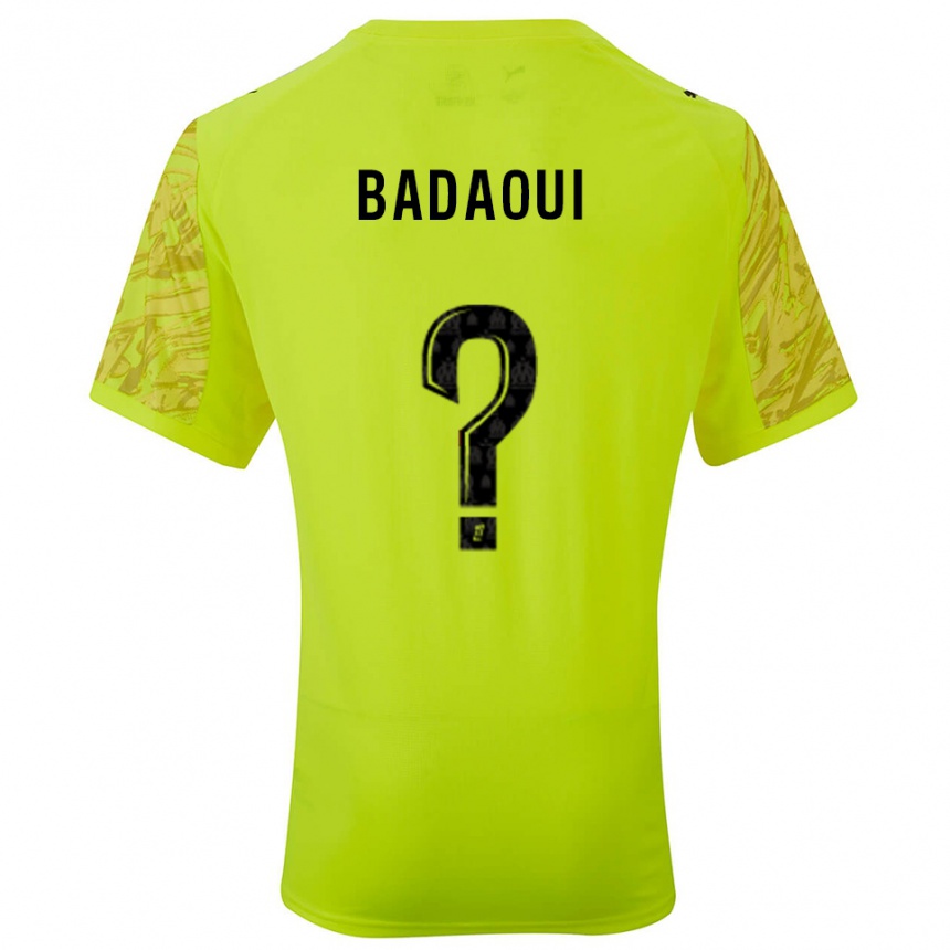 ילדים כדורגל Yassine Badaoui #0 ירוק פלורסנט שחור חולצת שוער 2025/26