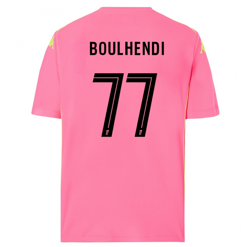 ילדים כדורגל Teddy Boulhendi #77 ורוד לוהט שחור חולצת שוער 2025/26
