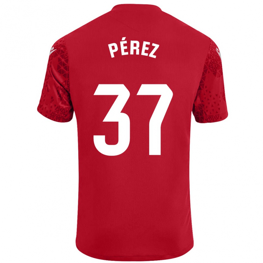 ילדים כדורגל David Pérez #37 אדום לבן חולצת שוער 2025/26