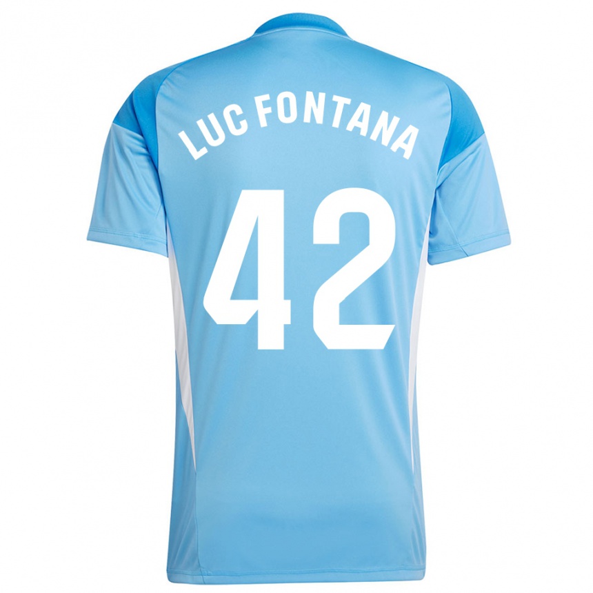 ילדים כדורגל ז׳ן לוק פונטנה #42 כחול שמיים לבן חולצת שוער 2025/26