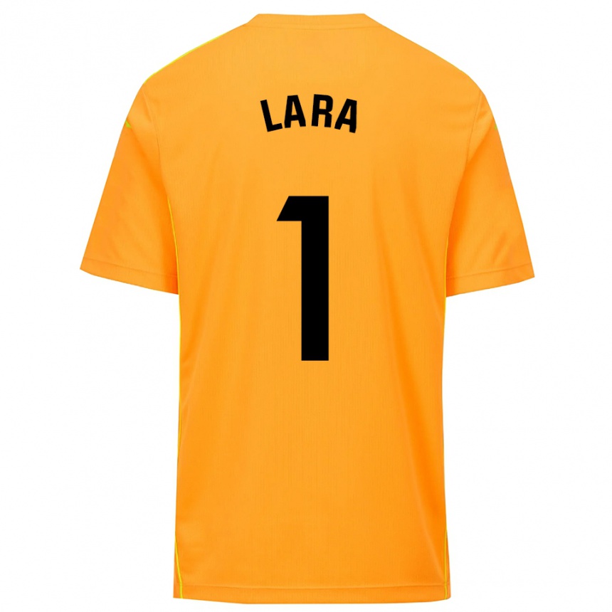 ילדים כדורגל Lara Lara De Las Heras Coello #1 כתום שחור חולצת שוער 2025/26