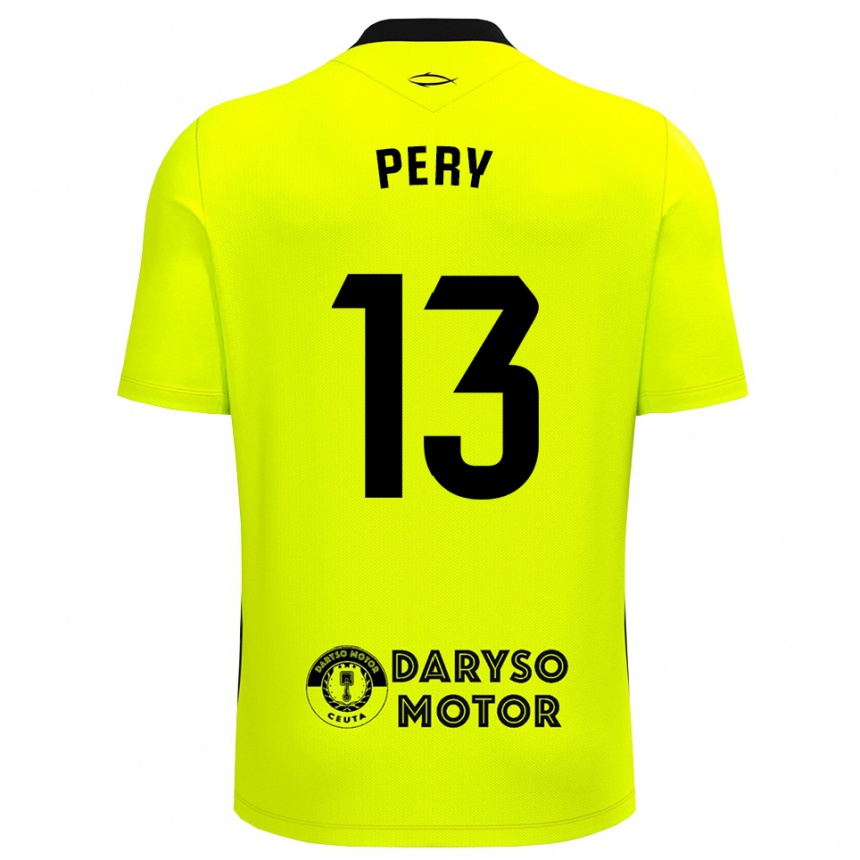 ילדים כדורגל Pery #13 ירוק צהוב שחור חולצת שוער 2025/26