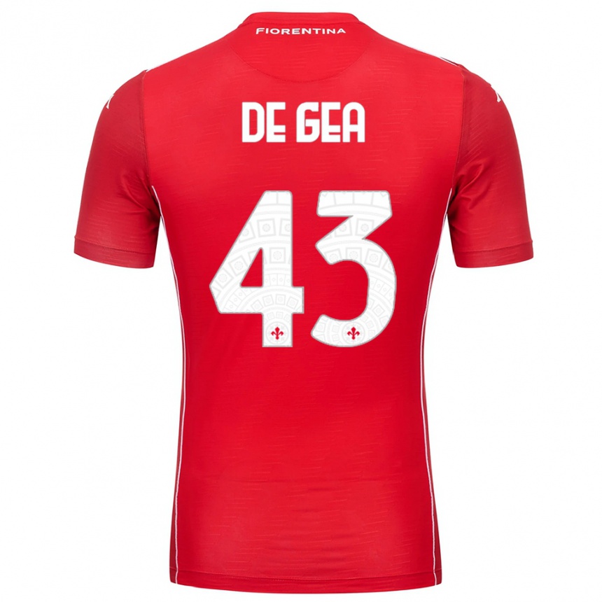 ילדים כדורגל דויד דה חאה #43 לבן אדום חולצת שוער 2025/26