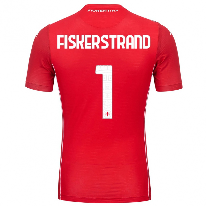 ילדים כדורגל ססילי פיסקרסטרנד #1 לבן אדום חולצת שוער 2025/26