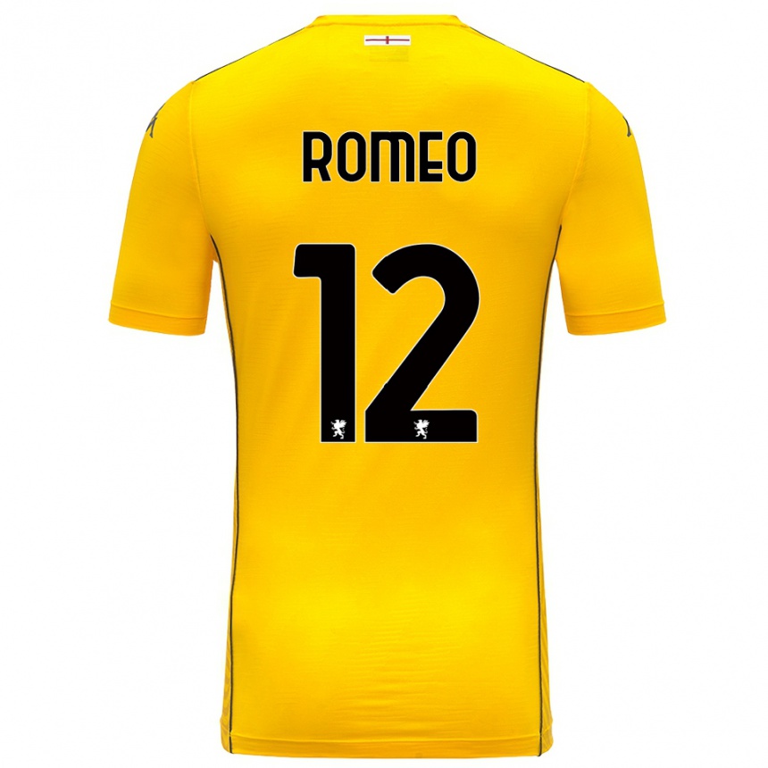 ילדים כדורגל Emanuele Romeo #12 צהוב כהה שחור חולצת שוער 2025/26