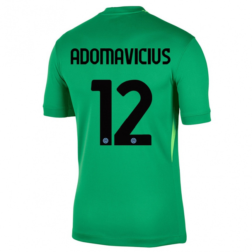ילדים כדורגל הנריקאס אדומוויצ׳יוס #12 ירוק בהיר שחור חולצת שוער 2025/26