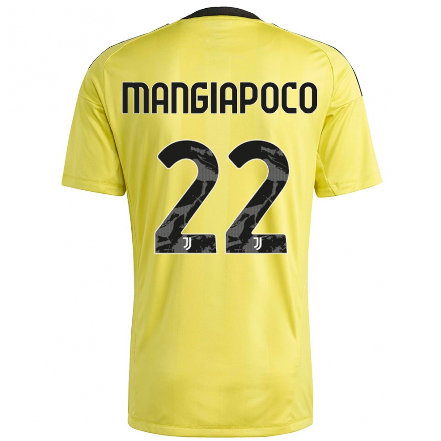 ילדים כדורגל Stefano Mangiapoco #22 לבן צהוב חולצת שוער 2025/26