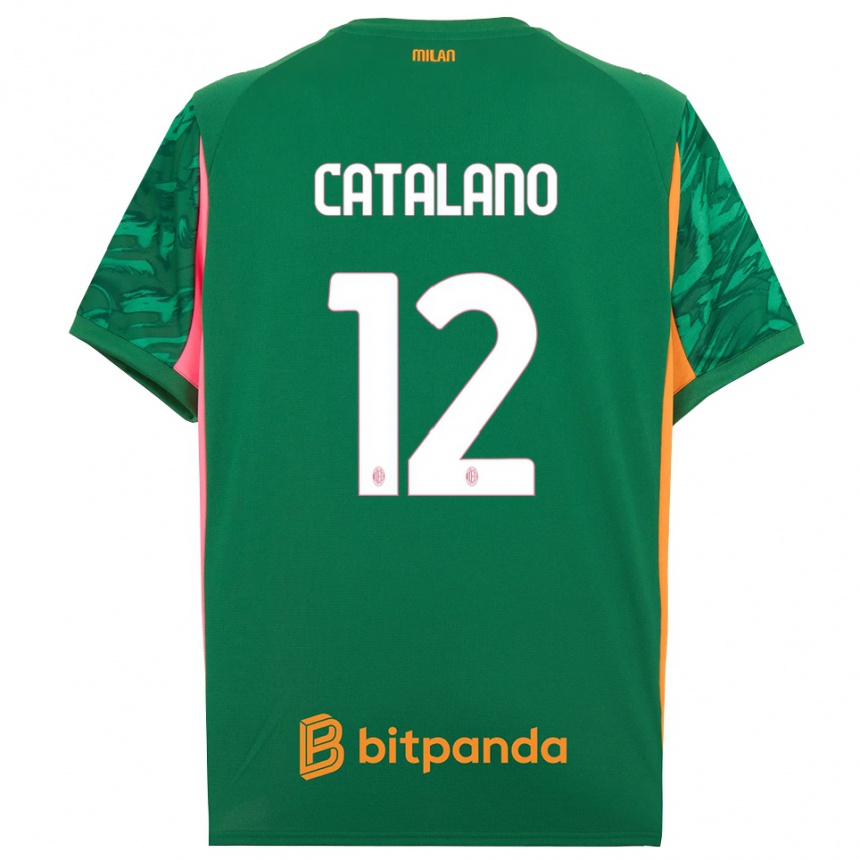 ילדים כדורגל Alessio Catalano #12 ורוד כתום ירוק חולצת שוער 2025/26