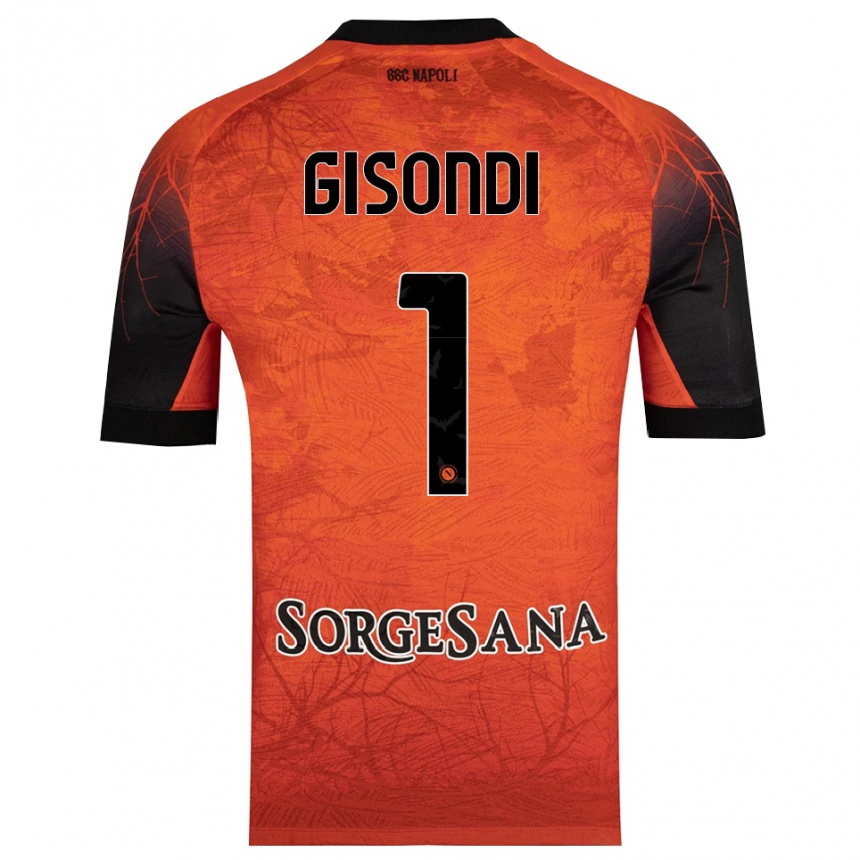 ילדים כדורגל פרנצ׳סקו ג׳יסונדי #1 שחור אדום כתום חולצת שוער 2025/26