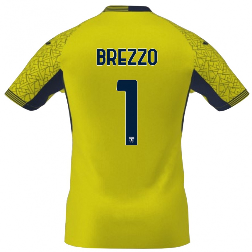 ילדים כדורגל מטאו ברזו #1 שחור צהוב חולצת שוער 2025/26