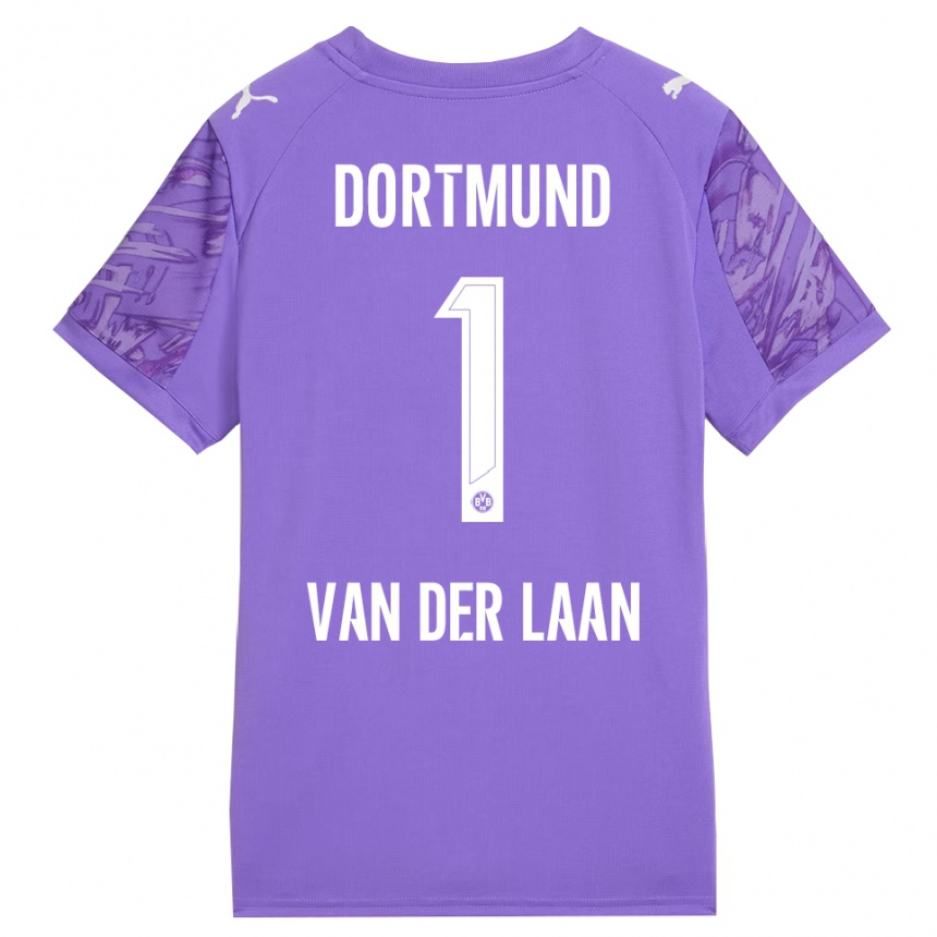 ילדים כדורגל Laura Van Der Laan #1 לבן לילך חולצת שוער 2025/26
