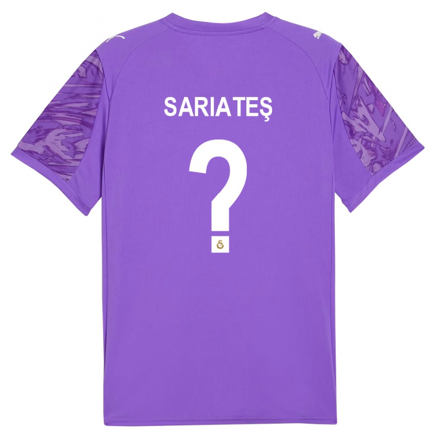 ילדים כדורגל Taha Sarıateş #0 לבן סגול חולצת שוער 2025/26