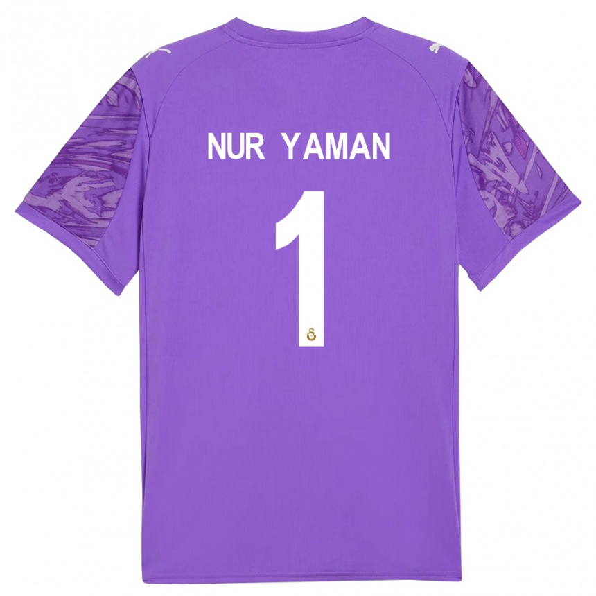 ילדים כדורגל גאמזה נור ימאן #1 לבן סגול חולצת שוער 2025/26