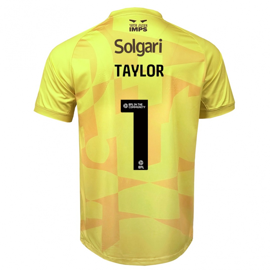 גברים כדורגל Jaden Taylor #1 שחור צהוב חולצת שוער 2025/26