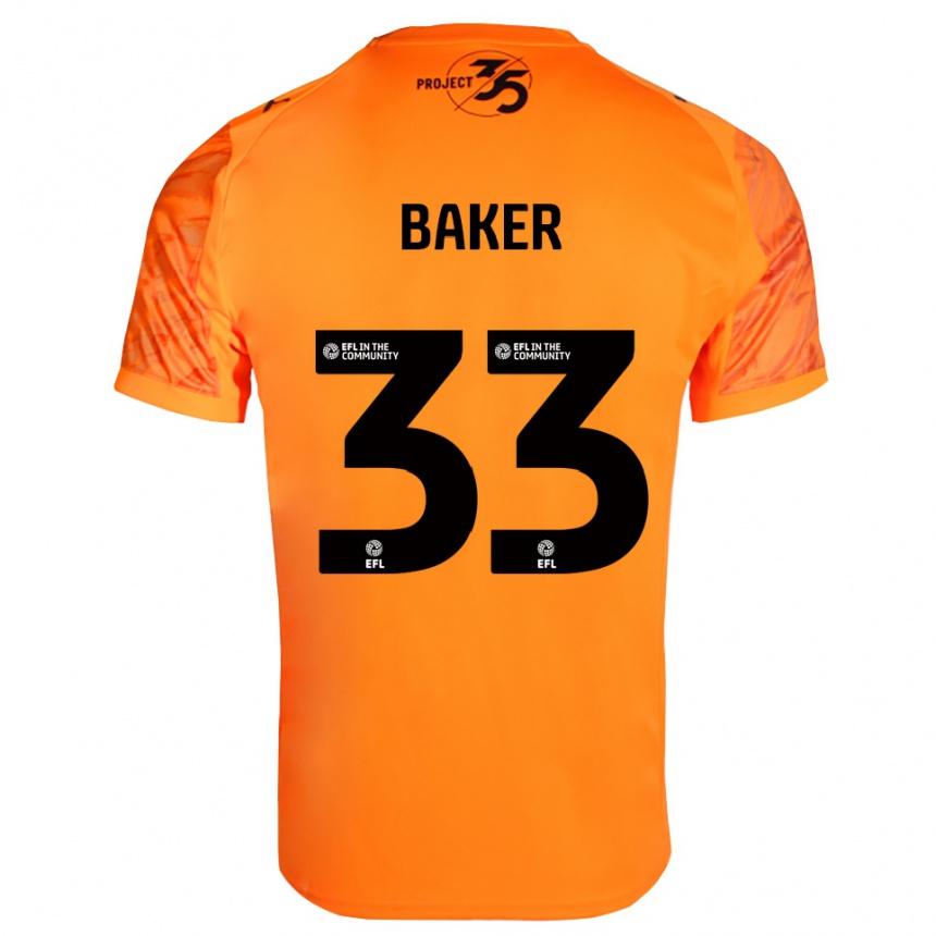 גברים כדורגל זאק בייקר #33 שחור כתום חולצת שוער 2025/26