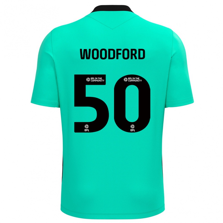 גברים כדורגל מקס וודפורד #50 טורקיז חולצת שוער 2025/26