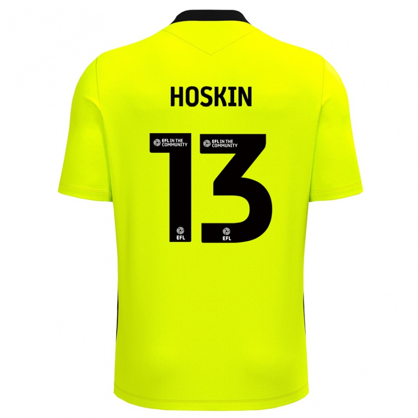 גברים כדורגל Owen Hoskin #13 שחור צהוב חולצת שוער 2025/26