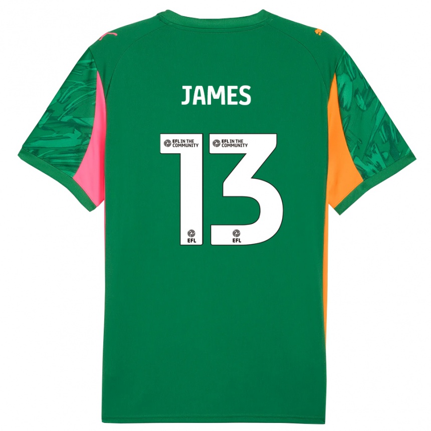 גברים כדורגל Dominic James #13 ירוק ורוד כתום חולצת שוער 2025/26