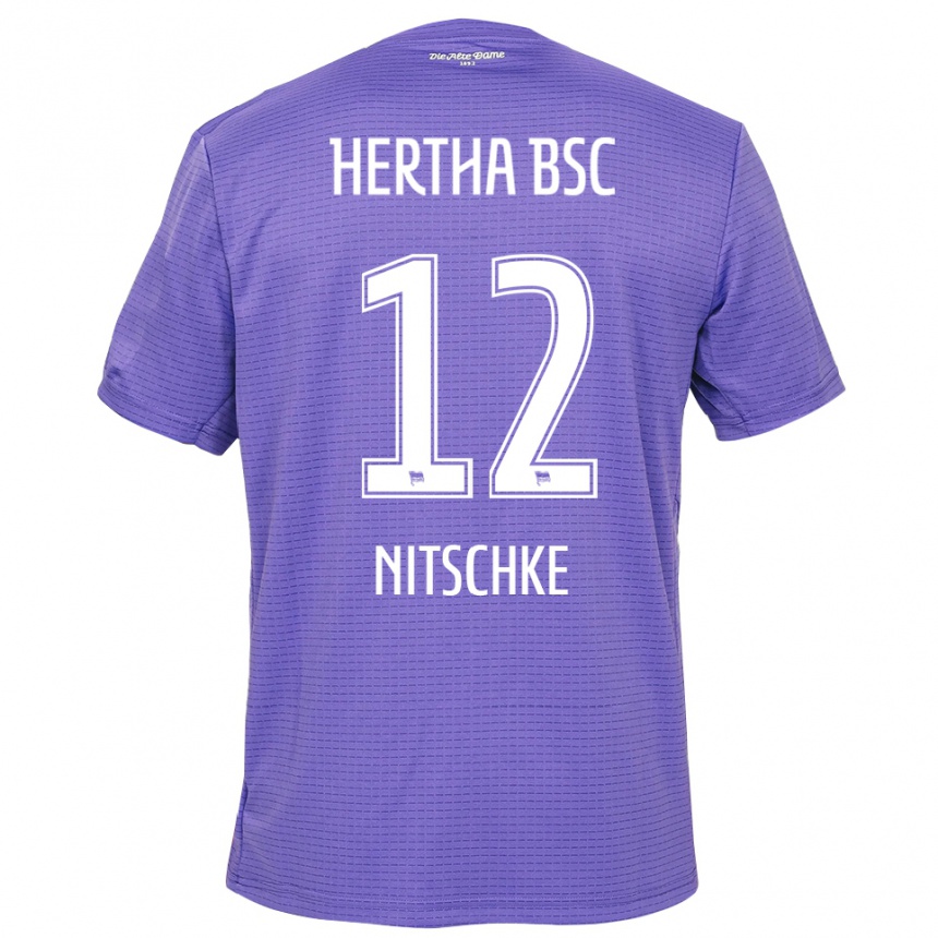 גברים כדורגל Til Nitschke #12 סגול לבן חולצת שוער 2025/26