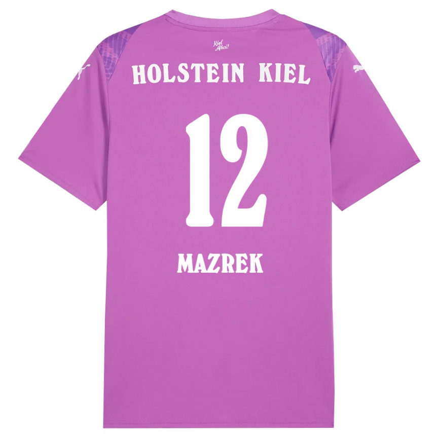 גברים כדורגל אניס מאזרק #12 סגול לבן חולצת שוער 2025/26